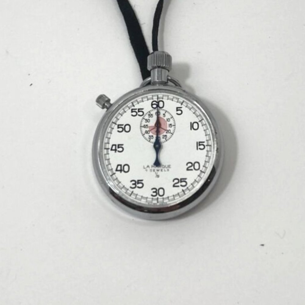1960s Swiss Made La Marque 7 Jewels 1/5 Shock Resistant Mechanical Stopwatch